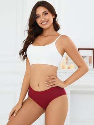Women's Cotton Underwear Full Coverage Soft Briefs Comfortable Low Rise Breathable Ladies Hipster Panties 6 Pack