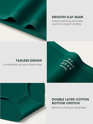 Cotton Panties for Women High Waisted Women's Underwear Breathable Full Coverage Ladies Briefs 5 Pack