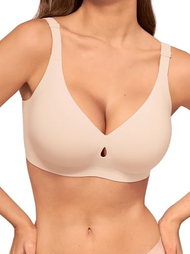 Bras for Women No Underwire Wireless Bras - Seamless Push Up Full Coverage Bralettes Comfortable Everyday Bra