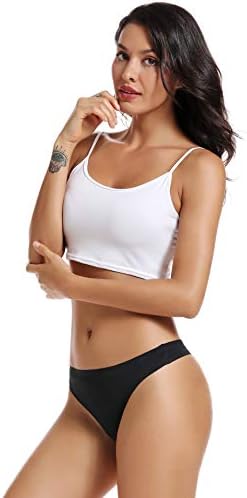 Seamless Women Underwear Thongs,No Show Ladies Thong,No Line Workout Breathable Comfortable Panties,Soft Undies,5-Pack