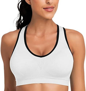 Racerback Sports Bras for Women with Pads - High Impact Athletic Tank Tops for Yoga and Workout Brassieres Bra