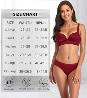 Women's Cotton Bikini Panties,High-Cut Full Coverage Stretch Cool Underwear for Women
