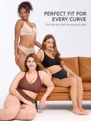 Bras for Women No Underwire Wireless Bras - Seamless Push Up Full Coverage Bralettes Comfortable Everyday Bra