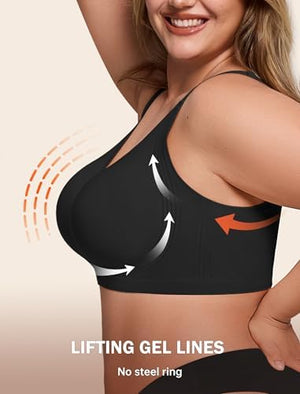 Bras for Women Supportive Wireless Push Up Bra Full Coverage No Underwire Seamless Plus Size for Older Women