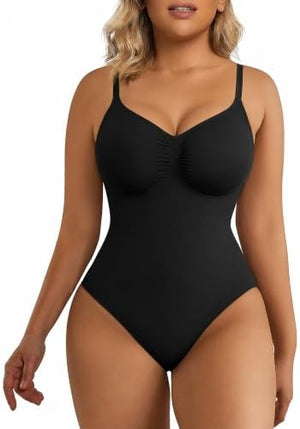 Women's Tummy Control Shapewear Thong Bodysuit Seamless Waist Snatching Body Shaper