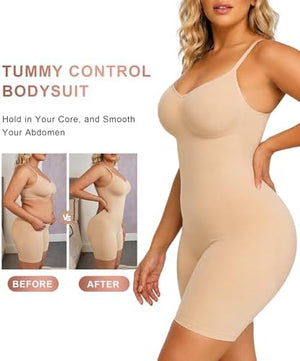 Shapewear for Women Tummy Control Bodysuit Mid Thigh Body Shaper Shorts for a Lifted Look