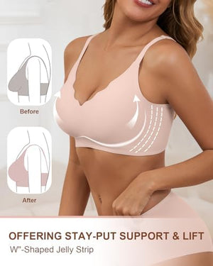 Womens Wireless Bras Push Up Bralette Supportive Everyday Bras Seamless Full Coverage Comfort T-Shirt Bra