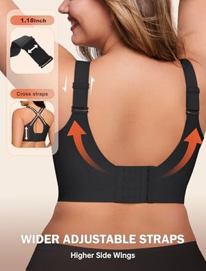 Bras for Women Supportive Wireless Push Up Bra Full Coverage No Underwire Seamless Plus Size for Older Women
