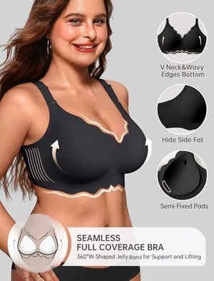 Womens Value Series Wireless Bras Push Up Soft Convertible Jelly Bra