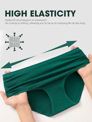 Cotton Panties for Women High Waisted Women's Underwear Breathable Full Coverage Ladies Briefs 5 Pack