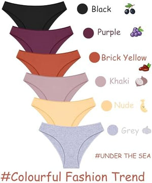 Cotton Underwear for Women 6 Pack Sexy Bikini High Cut Breathbale Cheeky Panties Underwear Womens Lingerie