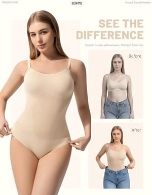 Shapewear Bodysuit Tummy Control Seamless for Women, Inverted Triangle Design with Hip Texture, Faja Body Waist Briefs