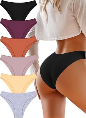 Cotton Underwear for Women 6 Pack Sexy Bikini High Cut Breathbale Cheeky Panties Underwear Womens Lingerie