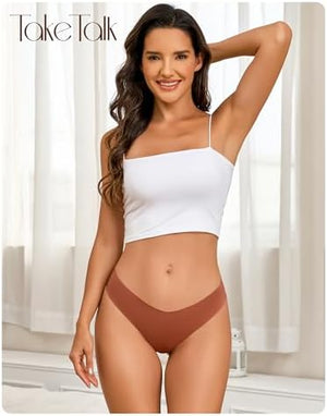 Womens Underwear Seamless Thongs 9 Pack Sexy Panties No Show V-waisted Invisible Tangas Lingerie for Women