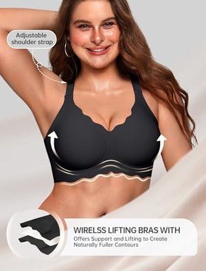 Womens Value Series Wireless Bras Push Up Soft Convertible Jelly Bra