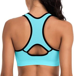 Racerback Sports Bras for Women with Pads - High Impact Athletic Tank Tops for Yoga and Workout Brassieres Bra