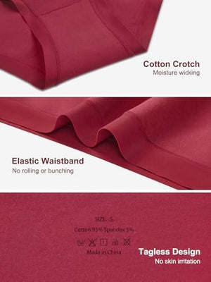 Women's Cotton Underwear Full Coverage Soft Briefs Comfortable Low Rise Breathable Ladies Hipster Panties 6 Pack
