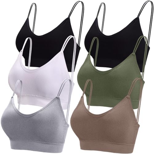 BQTQ Padded V-Neck Seamless Bralettes, 6-Pack