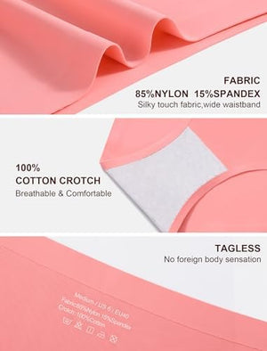 Seamless No Show Womens Underwear Bikini No Show Soft Comfortable Invisibles Briefs Low Rise Hipster Panties 6 Pack