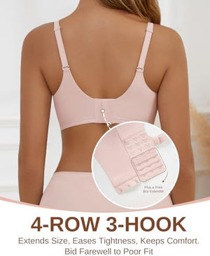 Womens Wireless Bras Push Up Bralette Supportive Everyday Bras Seamless Full Coverage Comfort T-Shirt Bra