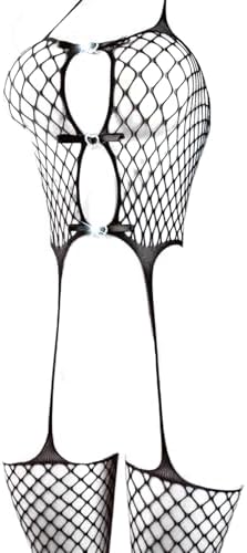 Womens Fishnet Bodystocking One Piece Mesh Bodysuit Sexy Tights Full Body See Through Jumpsuit