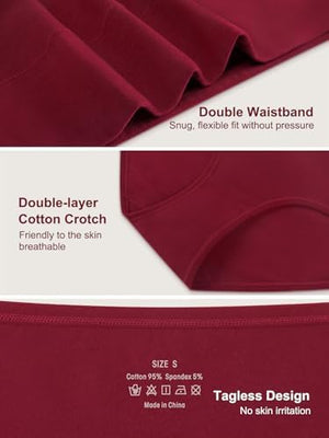 Cotton Underwear for Women High Waisted Full Coverage Briefs Soft Ladies Panties 5 Pack