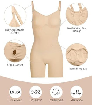 Shapewear for Women Tummy Control Bodysuit Mid Thigh Body Shaper Shorts for a Lifted Look