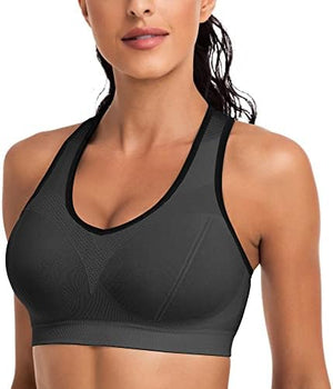 Racerback Sports Bras for Women with Pads - High Impact Athletic Tank Tops for Yoga and Workout Brassieres Bra