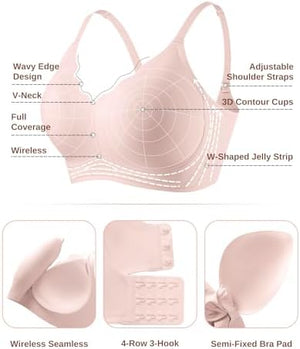 Womens Wireless Bras Push Up Bralette Supportive Everyday Bras Seamless Full Coverage Comfort T-Shirt Bra