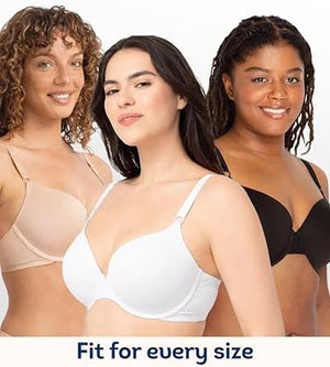 Women's Smooth Cotton T-Shirt Bra - Ultra-Soft, Flexible, and Invisible Under Tees