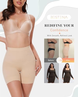 Shapewear Shorts, Mid-Waist Body Shaper Short, Womens Shapewear Tummy Control, Seamless Shapewear for Under Dresses