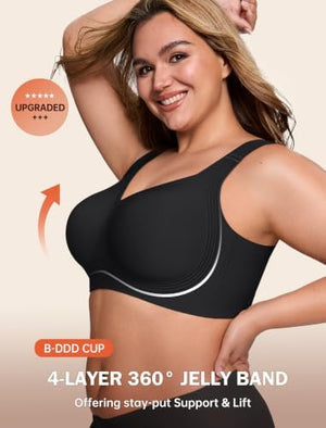 Bras for Women Supportive Wireless Push Up Bra Full Coverage No Underwire Seamless Plus Size for Older Women