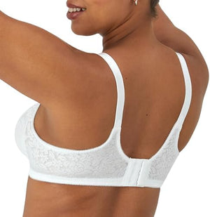 Women's Wireless Lace Bra, Double Support Lace Bras for Women, Stay-in-Place Straps, Full Coverage, Comfortable