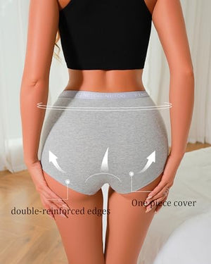 Womens Cotton Boy Shorts Underwear Full Coverage Soft Boxer Briefs High Waisted Panties for Lady Girls 6 Pack