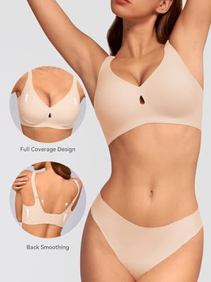 Bras for Women No Underwire Wireless Bras - Seamless Push Up Full Coverage Bralettes Comfortable Everyday Bra