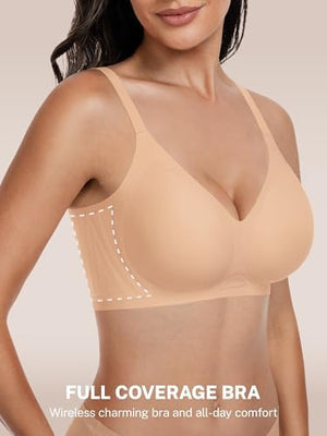 Jelly Bra for Women No Underwire Comfort Seamless Bras Push Up Wireless Bras Full Coverage Bralettes