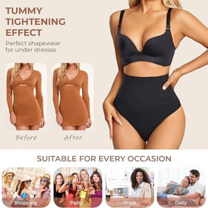 Thong Shapewear Tummy Control Underwear for Women Seamless Body Shaper Panties