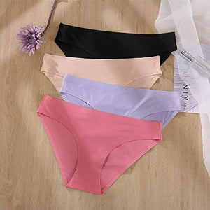 6 Pack Women's Seamless Hipster Underwear No Show Panties Invisibles Briefs Soft Stretch Bikini Underwears XS-XL