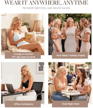 Womens' Seamless Sleeveless V-Neck Bodysuit Shapewear Tummy Control
