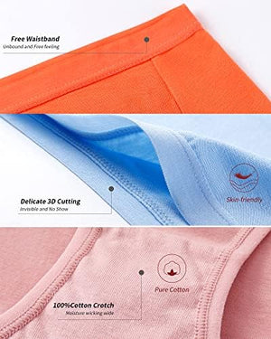 Women's Cotton Bikini Panties,High-Cut Full Coverage Stretch Cool Underwear for Women
