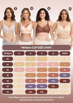 Jelly Bras for Women No Underwire 3PCS Comfort Wireless Push Up Bras Seamless Scalloped Lift Everyday Bralettes