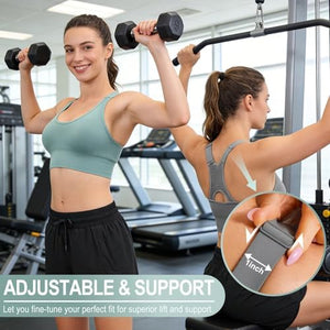 Adjustable Sports Bras for Women High Support, Padded Racerback Bra