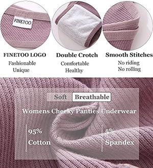 Womens Cotton Underwear Sexy Stretch Bikini Panties Low Rise Hipster Ladies Soft V-Waist Cheeky