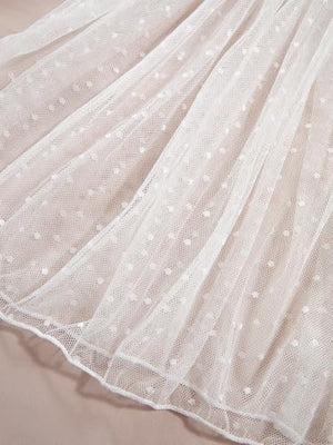 Sexy Polka Dots Mesh Sheer Lace Babydoll Chemise Lingerie Set Floral Sleep Wear