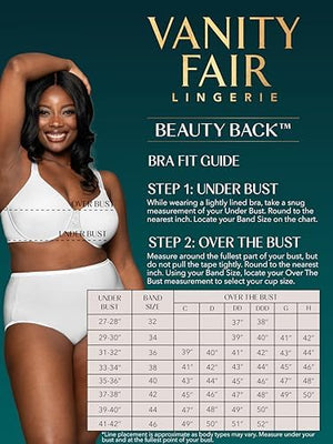 Women's Beauty Back Smoothing Minimizer Bra, Minimizes Bust Line up to 1.5", Non Padded Cups up to H