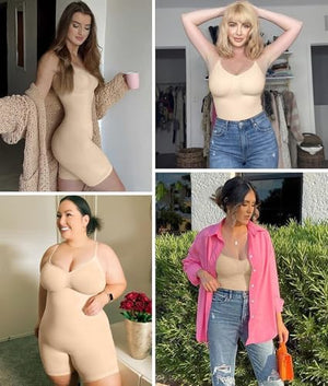 Shapewear for Women Tummy Control Bodysuit Mid Thigh Body Shaper Shorts for a Lifted Look