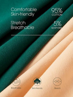 Cotton Panties for Women High Waisted Women's Underwear Breathable Full Coverage Ladies Briefs 5 Pack