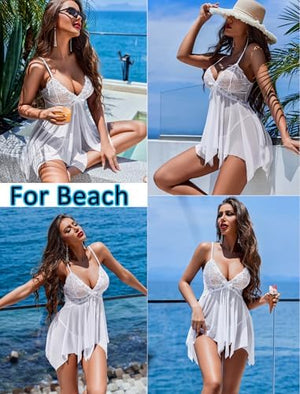 Lingerie for Women Lace Babydoll Sleepwear Boudoir Outfits Plus Size Langeray XS-5XL