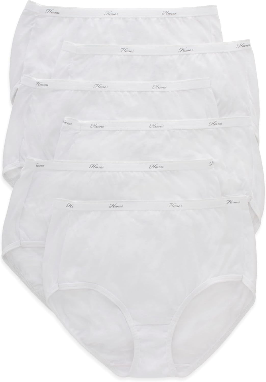 womens High-waisted Brief Panties, 6-pack, Moisture-wicking Cotton Brief Underwear (Colors May Vary)