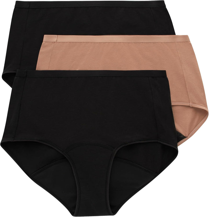 Women's Comfort, Period. Underwear, Bikini Period Underwear, Super Leaks Period Underwear, 3-pack